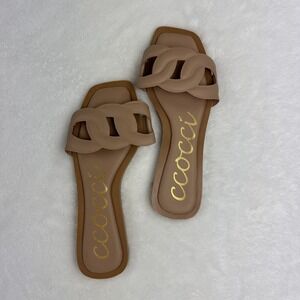 Ccocci Halle Sandal Tan Slip On Size 5.5 Flats Never Worn Casual